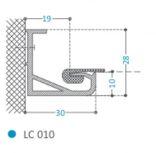 Lisse PVC fixation murale, finition apparente.