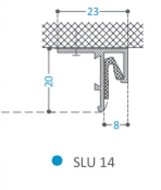  De Gamme SLIM Lisse Aluminium fixation plafond, finition invisible, joint creux.