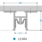 Lisse Aluminium Sparateur fixation plafond, finition invisible, joint creux.