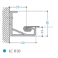 Lisse PVC fixation murale, finition apparente.