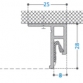 Lisse Aluminium fixation plafond, finition joint creux.